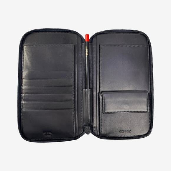 Prada Black Tessuto Nylon Leather Zip Around Travel Wallet Organizer Italy - Picture 5 of 14